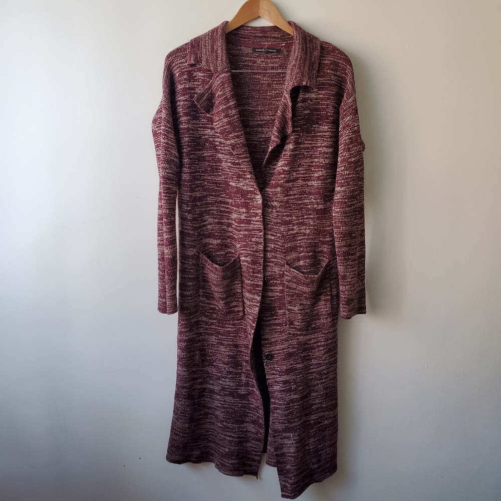 NEW Foreign Exchange Burgundy Longline Cardigan